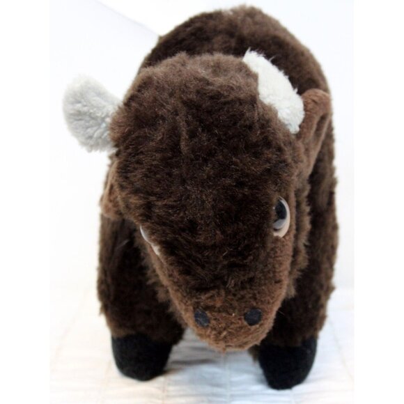VTG Animal Fair Kleinhans Buffalo 12'' Plush Brown Standing Large Bison Stuffed - Picture 2 of 11
